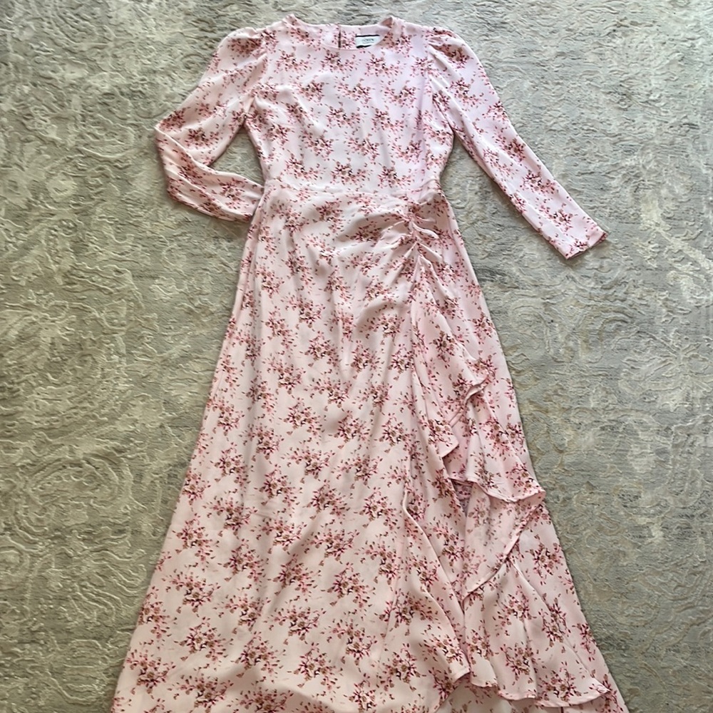 J Crew Collection. Delicate pink floral print dress. Size 6.